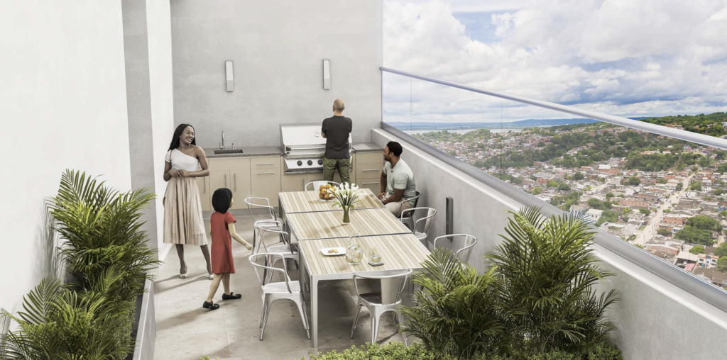 Terraza de apartamento con vistas en Cartagena inversión inmobiliaria en el Caribe