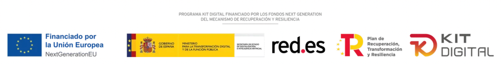 Logotipos oficiales del programa Kit Digital financiado por la Unión Europea y el Gobierno de España